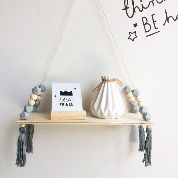 Nordic Nursery Wooden Hanging Storage Rack For Kids Room Decor Need Assemble Kids Room Decor Baby Stickers Wooden Board