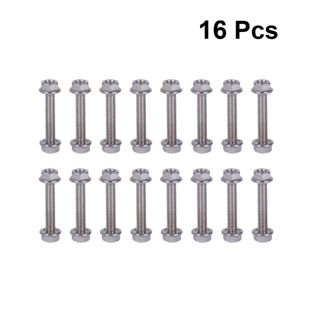 Juego de tornillos de colector de escape de acero inoxidable, 16 uds, compatibles con 4,6, 5.4L, V8