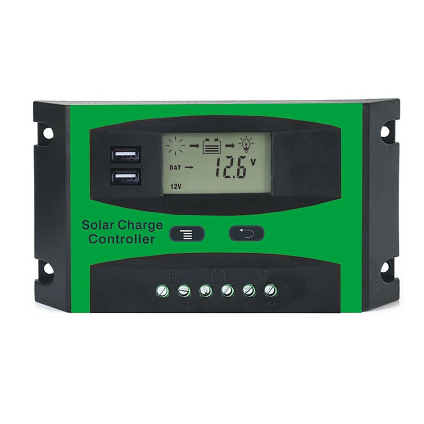 LCD 10A 20A 30A PWM 12 V 24 V Solar Systeem Controller Dual USB 5VDC Uitgang PV kit Panel Batterij lader Regulator