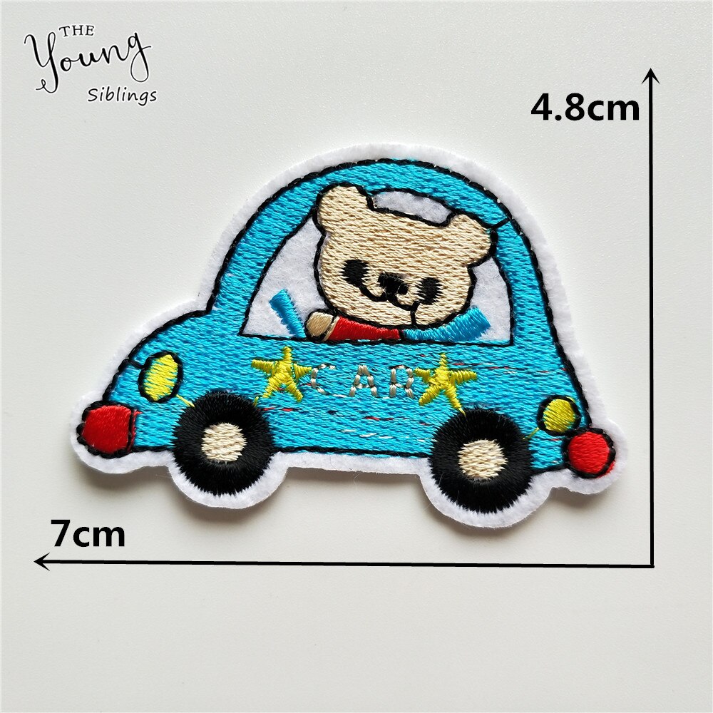 Fashion Cartoon Car łatka naszywka najnowsza termoprzylepna łatka haft szycie ubrań DIY odzież prasowanie akcesoria do aplikacji: C6439