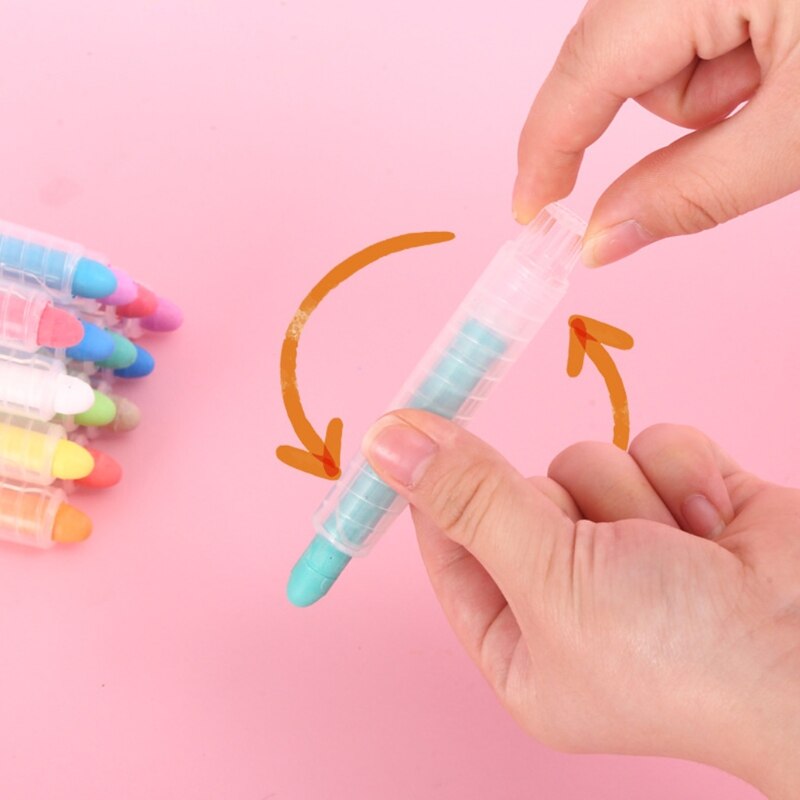 Water Soluble Chalk - Non-Dust - 3, 6, or 12 Colors - for Teachers & Kids Stationery