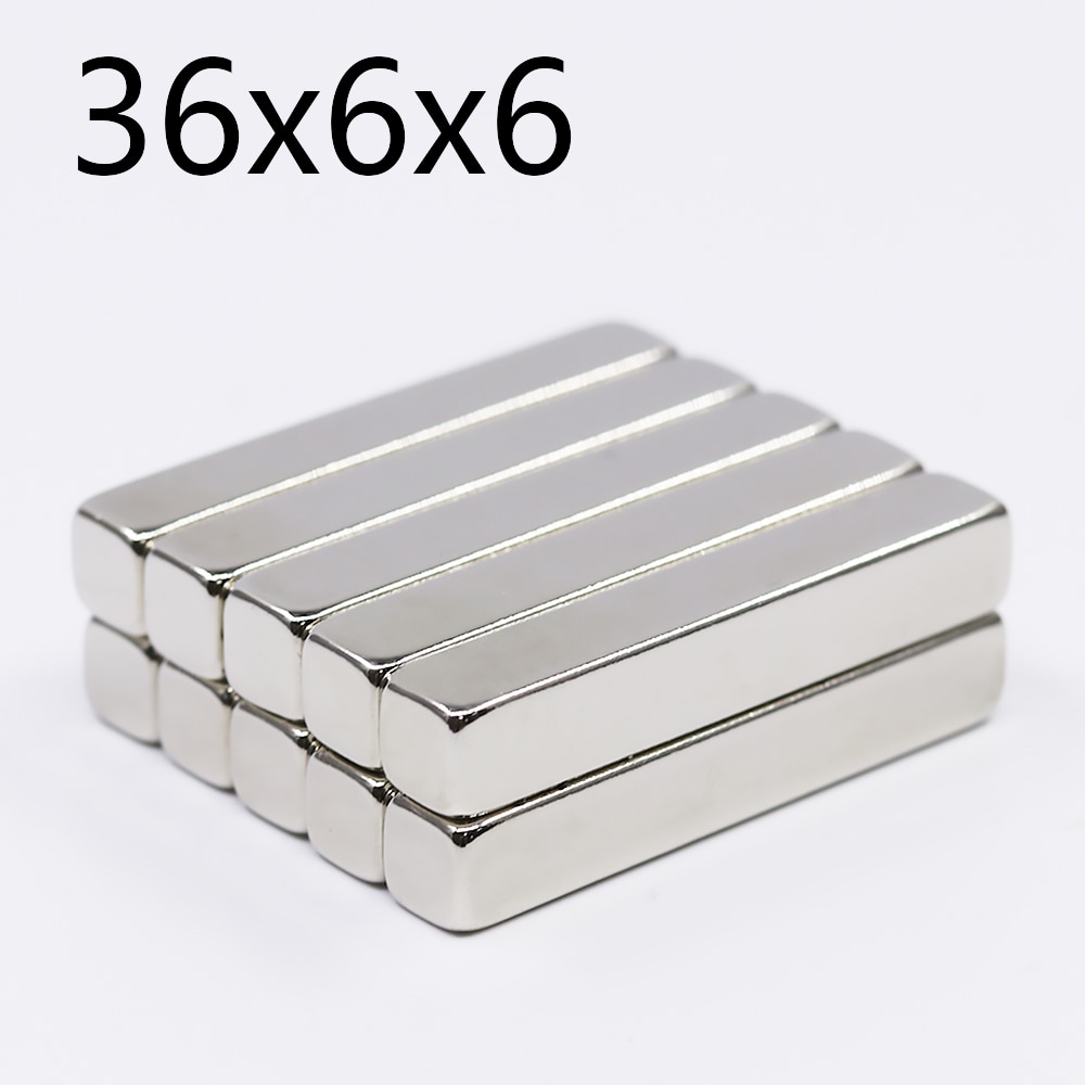 2/5/10/20Pcs 36X6X6 Neodymium Magneet 36Mm X 6Mm X 6Mm N35 Ndfeb Blok Super Krachtige Sterke Permanente Magnetische Imanes