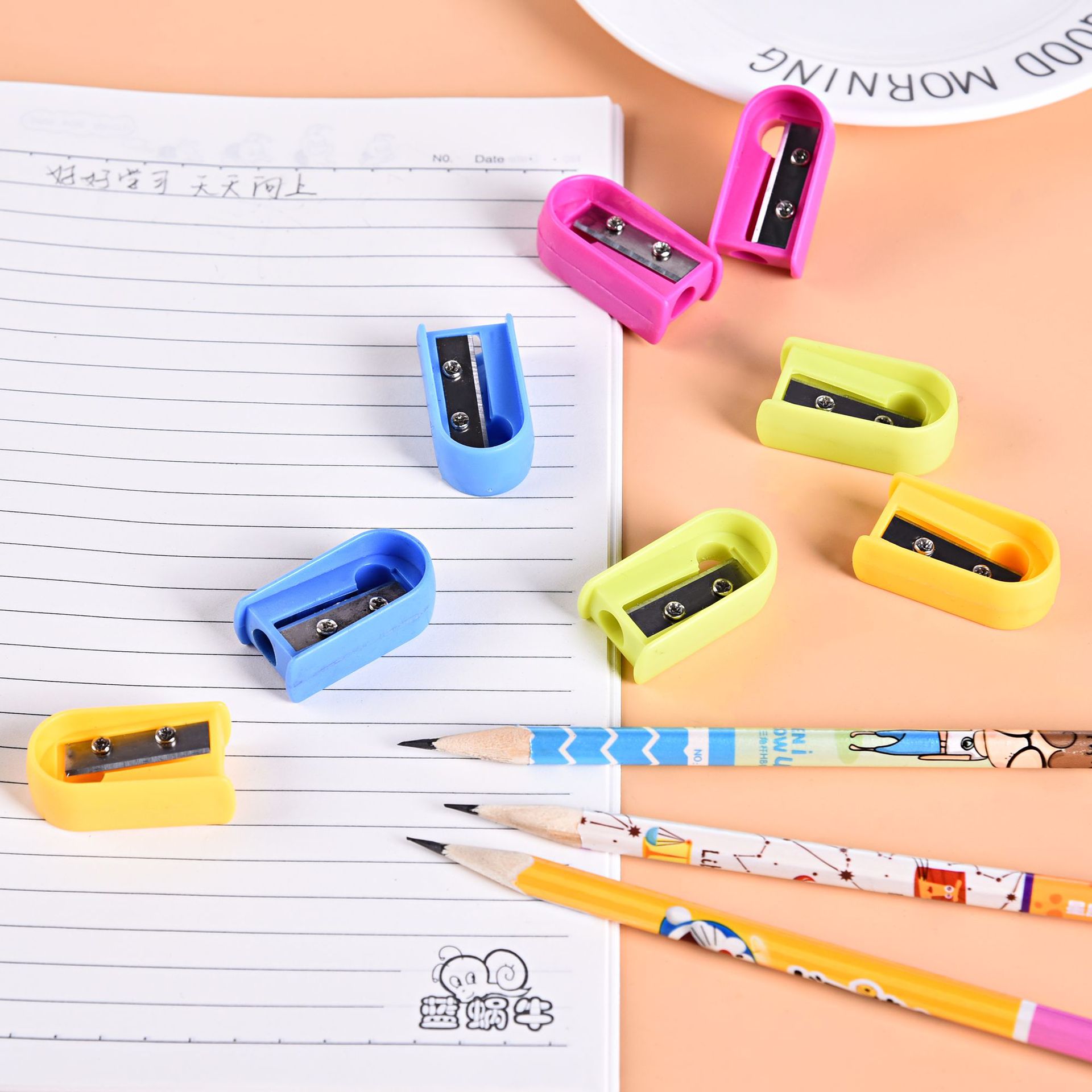 Minisacapuntas de plástico para niños pequeños, artículos escolares, , 40 unidades, 80 unidades