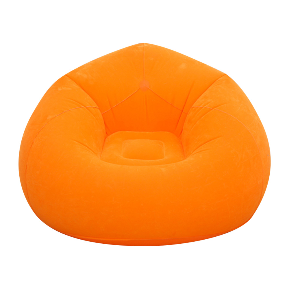 Sofá esférico inflable grueso, silla de salón, sofá perezoso inflable al aire libre, sofá de felpa, sin aire, Pu, 1pc: Naranja