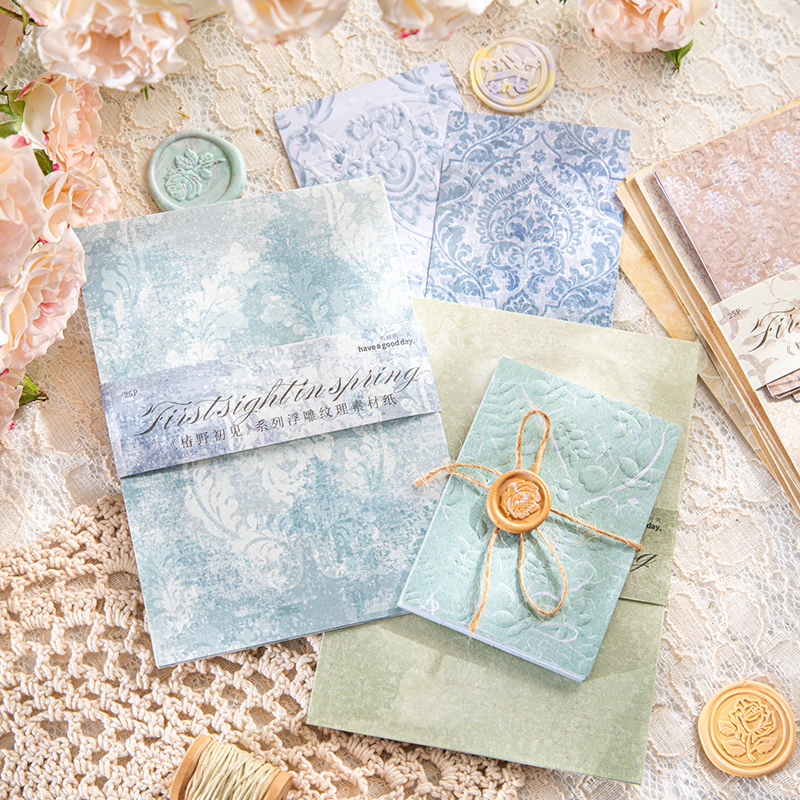 Journal GO, 25 uds., Material de textura en relieve , papel para diario, álbum de recortes, decoración de Collage, papel de fondo Vintage