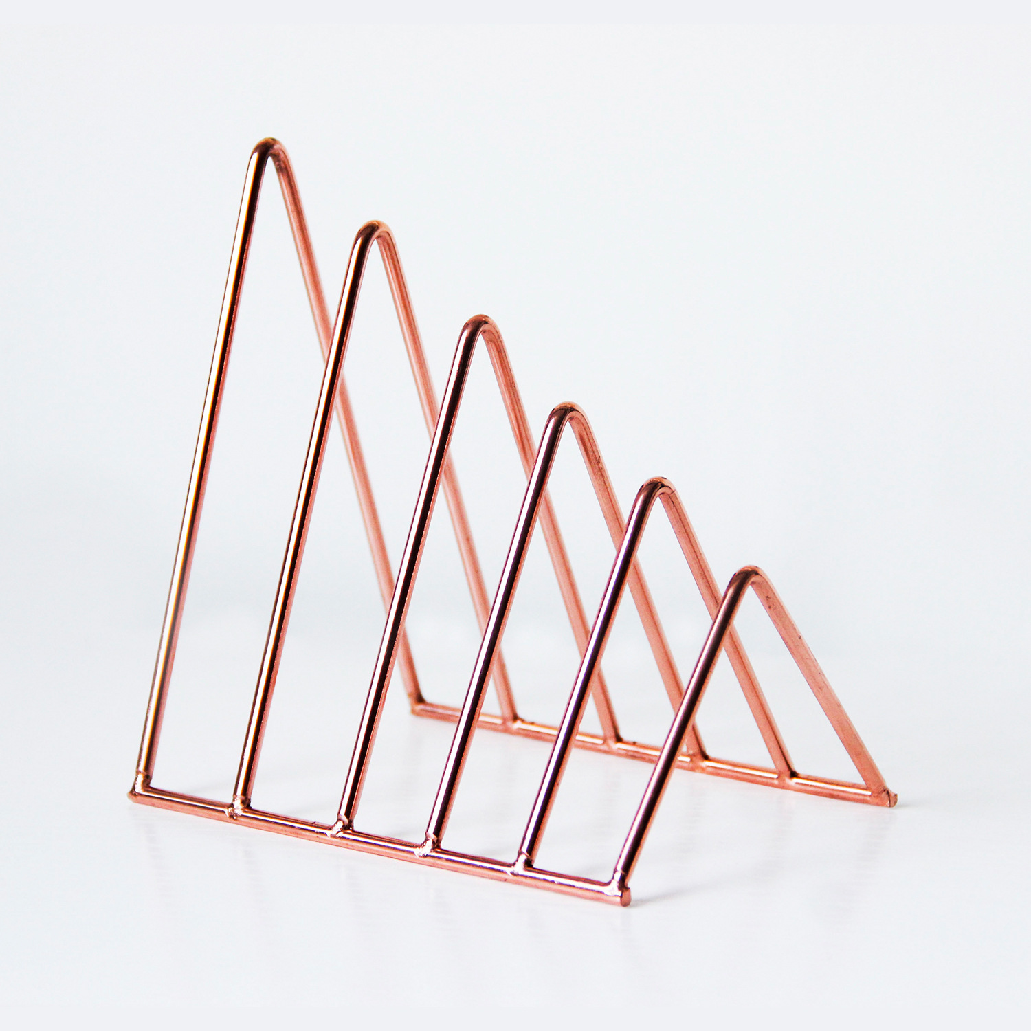 Riangle Schreibtischdatei, 5 Fächer, Metall-Aktensortierer, Zeitschriftenhalter, Dokumentenständer, Schreibtisch-Bücherregal-Organizer für Büro, Zuhause, Schule: Rose Gold