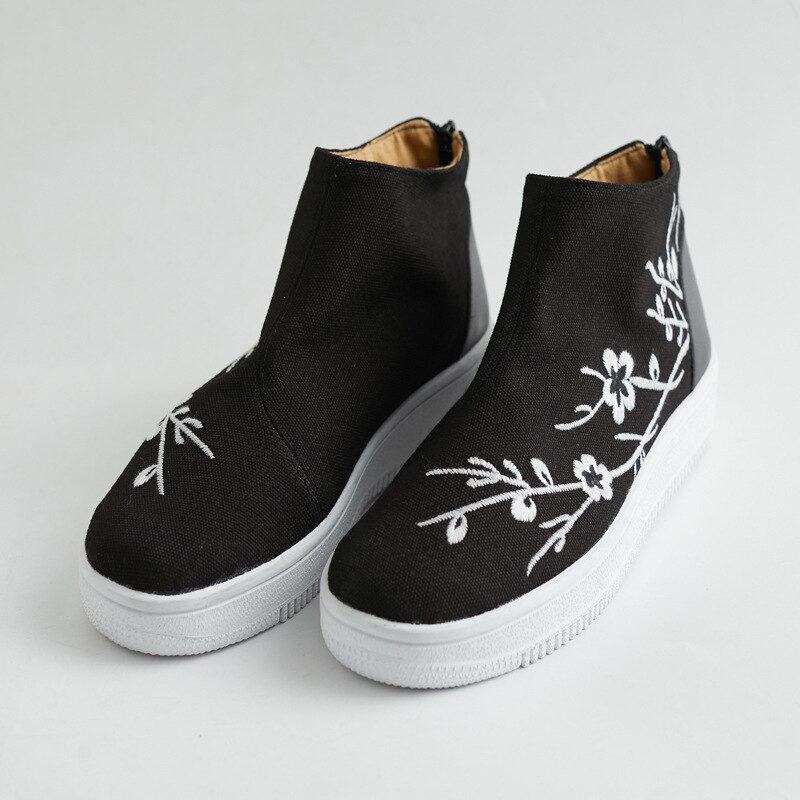 Hombre zapatillas de lona Kung Fu y Tai Chi Slip-On zapatos Flor de ciruela bordado zapatos con cremallera cierre cómodo calzado deportivo