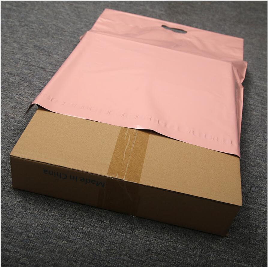 50pcs Pink Mail Bags With Handle Poly Mailer Packaging Envelopes With Self Seal Courier Storage Bags