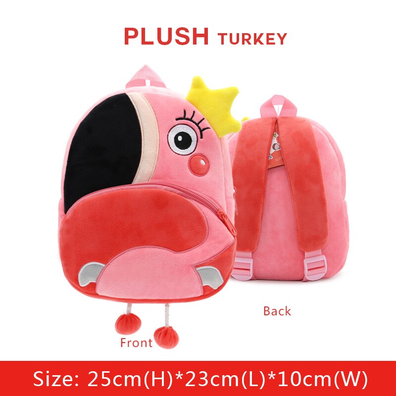 BOBDOG 3D Animal Plush Children Backpacks kindergarten Schoolbag Kids Backpack Children School Bags Girls Boys Back: Turkey