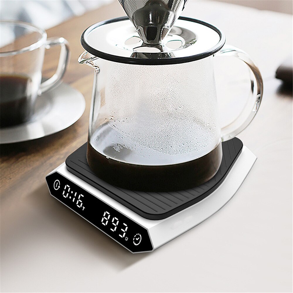 Hero-báscula Digital inteligente, balanza electrónica de café con temporizador, balanza de cocina Digital de precisión para hornear, 2KG/0,1g, carga USB