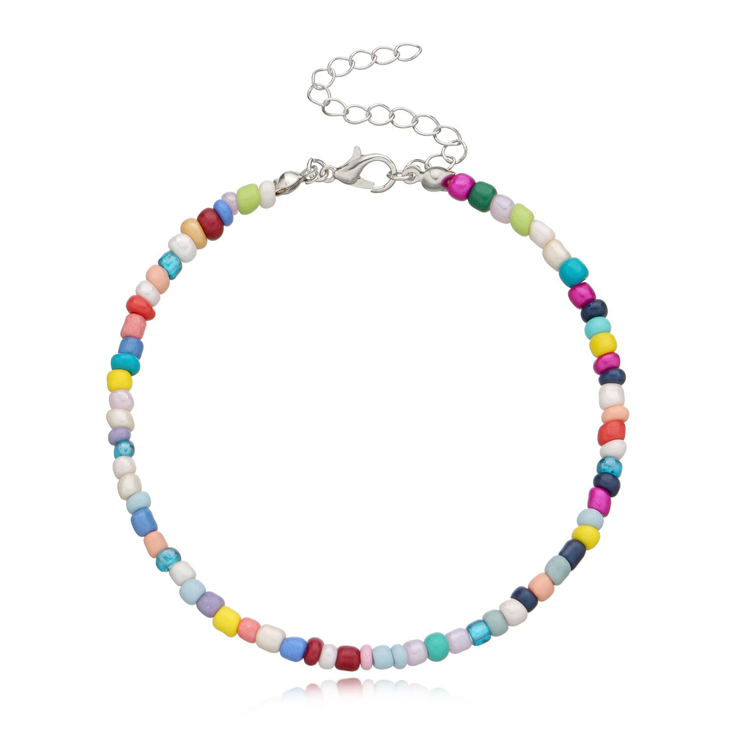 Tobillera Bohemia con cuentas de arroz para mujer, pulsera de tobillo hecha a mano, cadena de cuentas en el pie, joyería de verano: 4