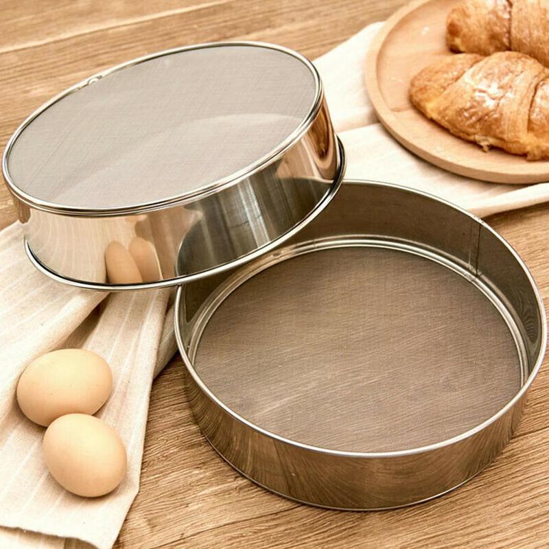 1pc 304 Flour Sieve 60Mesh 15cm 30cm Steel Sieve Sieve Hand-held Tool Flour Sampling Round Sugar Baking D5N7