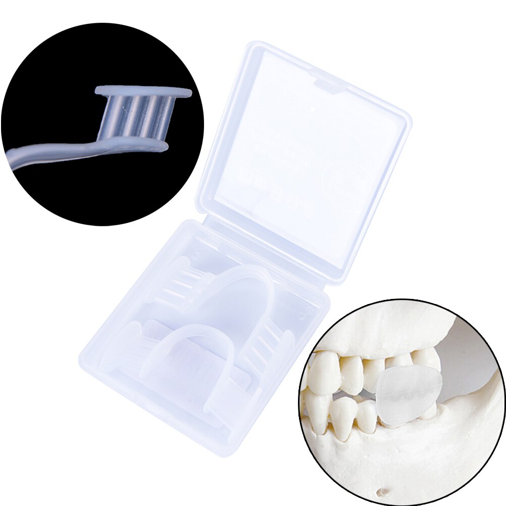 2Pcs Stop Tanden Slijpen Tand Balde Dental Mond Guard Voorkomen Nacht Bruxisme Spalk Slaap Steun Elimineert Met Case Box