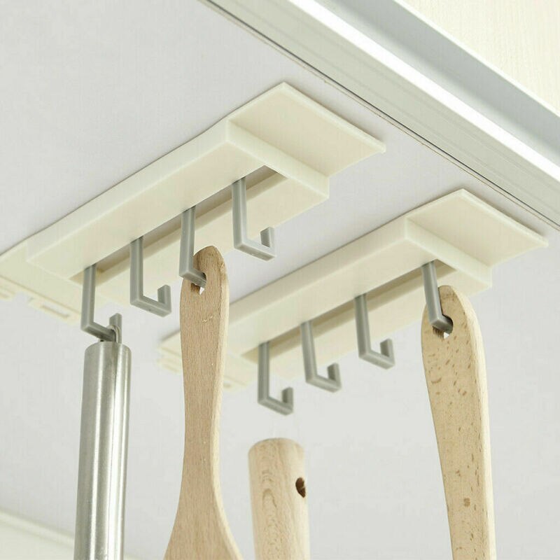 Gancho de esquina plegable de 6 filas ganchos cocina cuarto de baño sin perforaciones ganchos