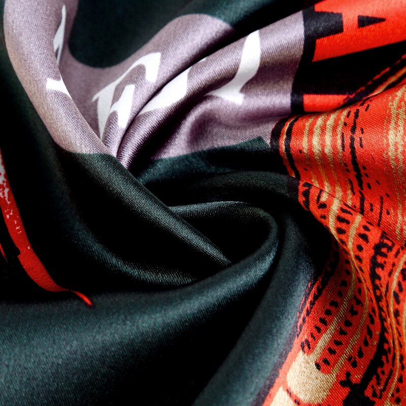 Man Patchwork Colors Silk Clothes Male Autumn Printing Silk Shirts Long Sleeve Satin Silk Dress