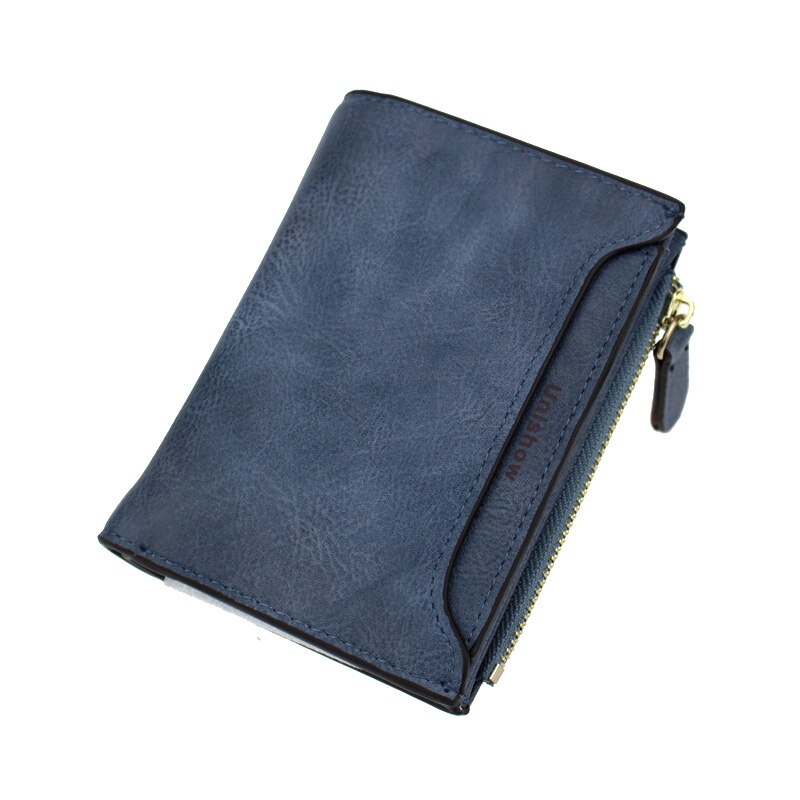 Cartera pequeña para mujer, monedero Mini con cremallera, monedero pequeño de de , cartera informal para mujer, tarjeteros: Azul