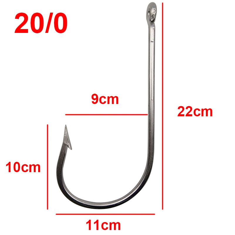 1pc 7731 Stainless Steel Super Large shark Fishing Hooks Big Game Fish Tuna Bait Lightweight Extra Big Fishing Hook Size 20/0