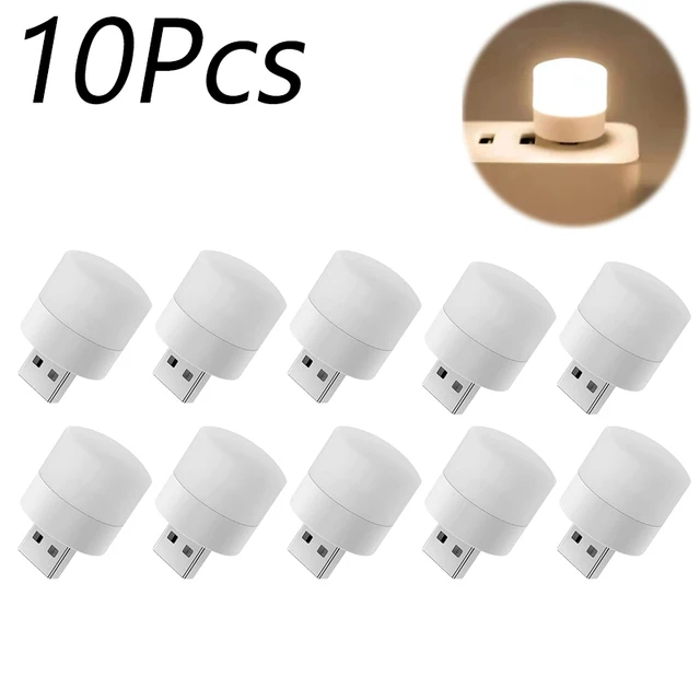 1/10PCS USB Plug Lamp 5V 1W Bright Eye Protection Book Reading Light Mobile Power Charging Warm White USB Small LED Night Light: green
