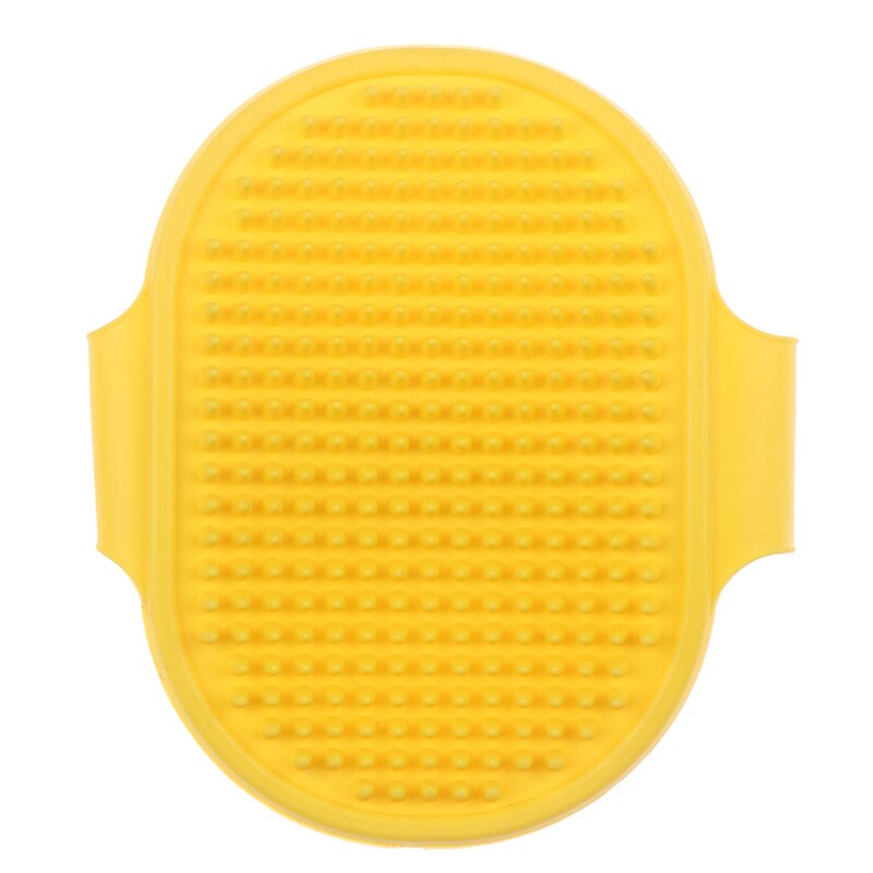 1Pc Pet Hond Kat Bad Borstel Kam Rubber Handschoen Haar Bont Grooming Masseren Massage Mit Huisdier Douche Hond Borstel: Yellow