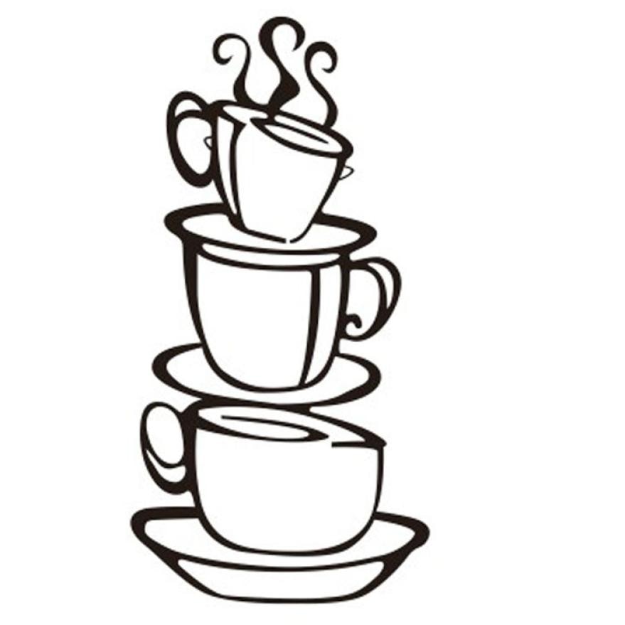 wall stickers home decor Removable DIY Kitchen Decor Coffee House Cup Decals Vinyl Wall Sticker muurstickers pegatinas de pared