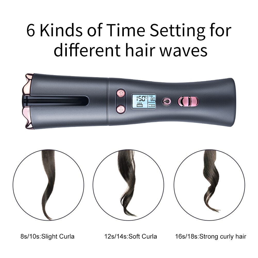 UKLISS – bigoudi automatique pour cheveux, pince à sertir Portable sans fil, fer à friser, Rechargeable par USB