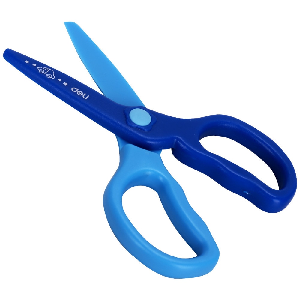 1X Student Safe Plastic Scissors Paper Cutting Art Office School Supply with Cap Stationery DIY Tool