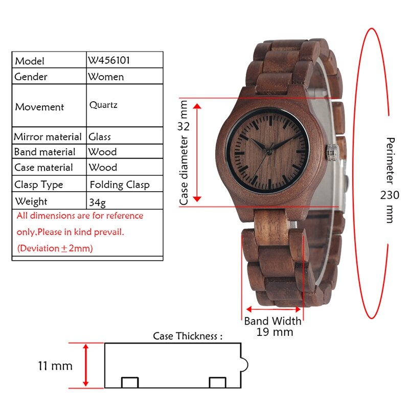 Einfache Reine Zifferblatt retro Nussbaum Holz Uhr Frauen Uhr Stunden Ganze Einstellbare Holz Handgelenk Damen Uhren für frau Montre Femme