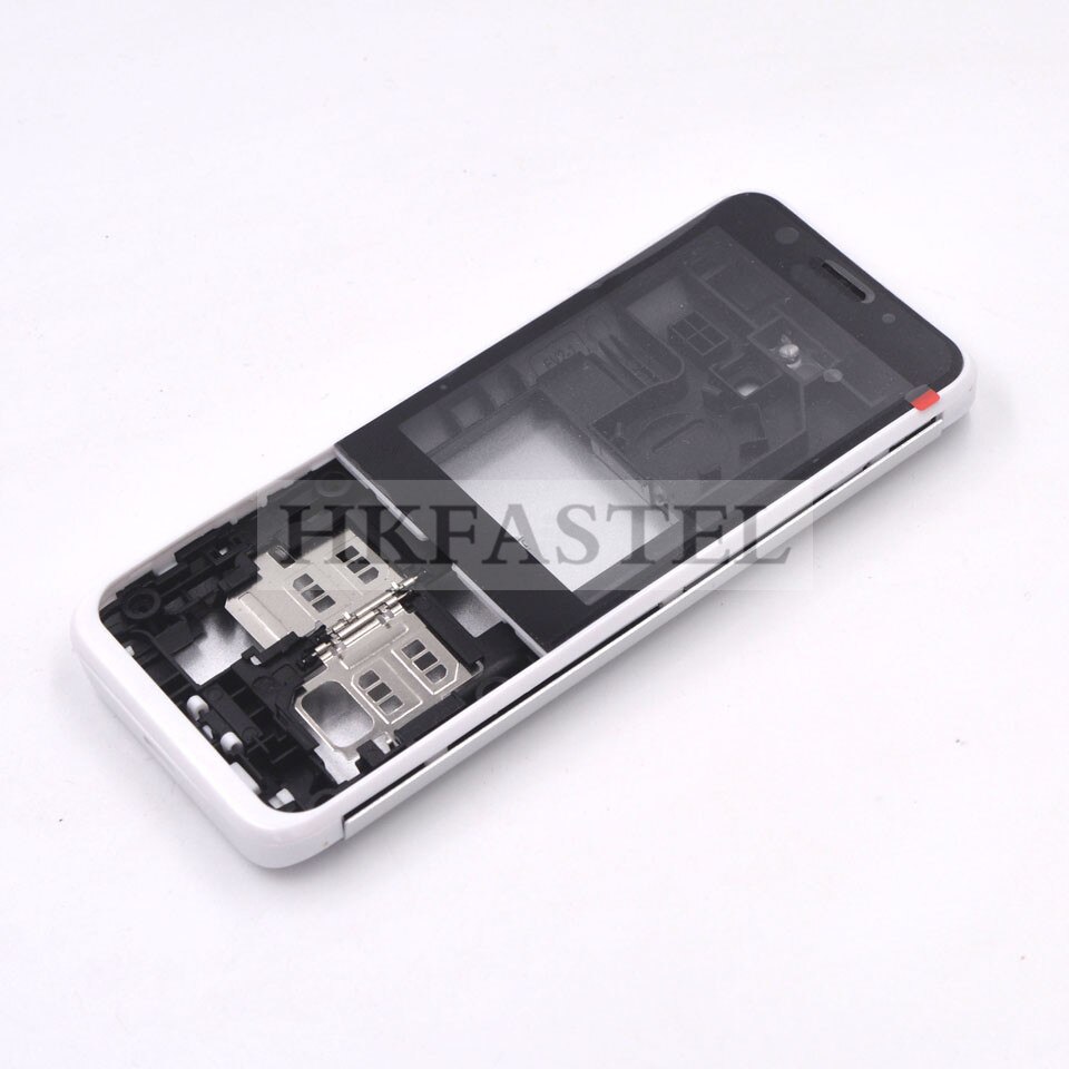 Voor Nokia 230 Dual SIM Volledige Telefoon Behuizing Cover Case + Engels Toetsenbord + Gereedschap: White No Keypad