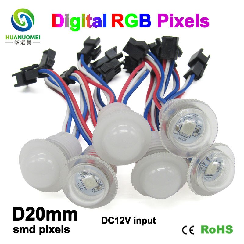 5050 smd rgb 12V 20mm UCS1903 digital waterproof smart pixel rgb led module light bulb full color addressable lamp led lighting