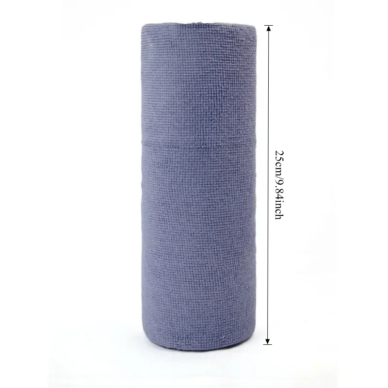 Reusable Cleaning Wipe Household Kitchen Cloth Microfiber Towel Rolls Dish Rags Wash Paper Towel Replacement 1 Roll of 20 Sheets: Blue