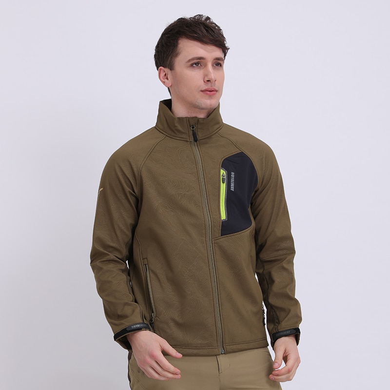 ROYALWAY Neue Softshell-jacke Männer Wasserdicht Wandern Regen Mantel Angeln Stehkragen draussen Camping Wandern Weiche Hülse