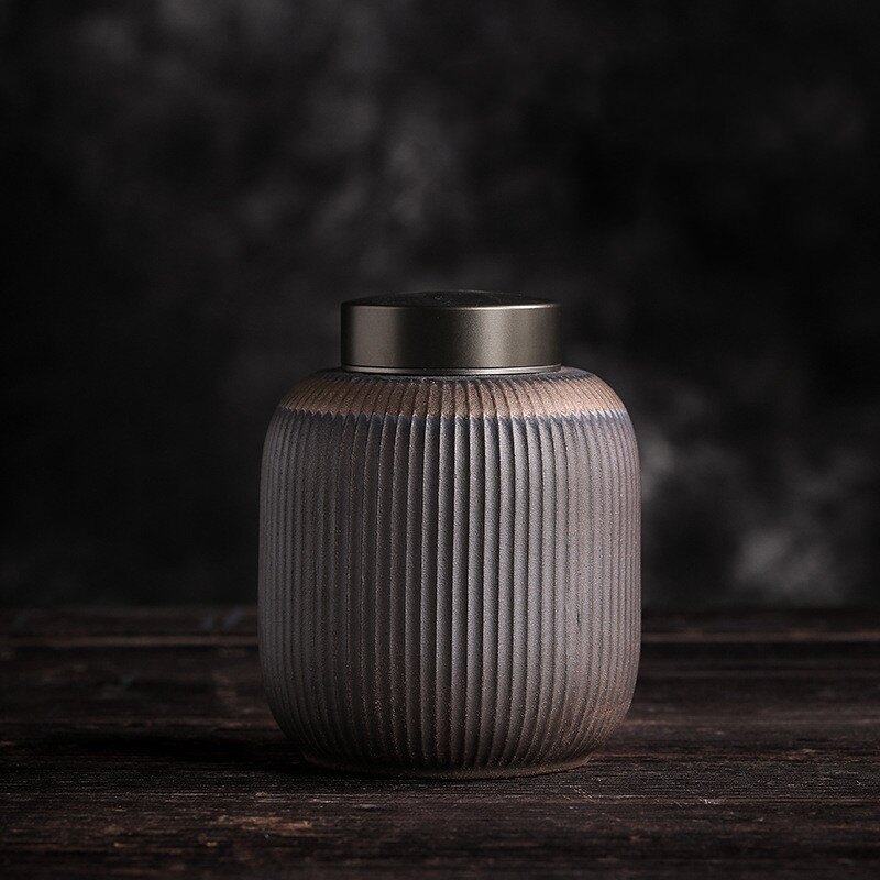 Retro Keramische Theebus Thuis Luchtdichte Pot Keuken Spice Container Reizen Draagbare Koffie Snoep Potten Handgemaakte Theewaar Levert: C  10X12.5CM  500ML