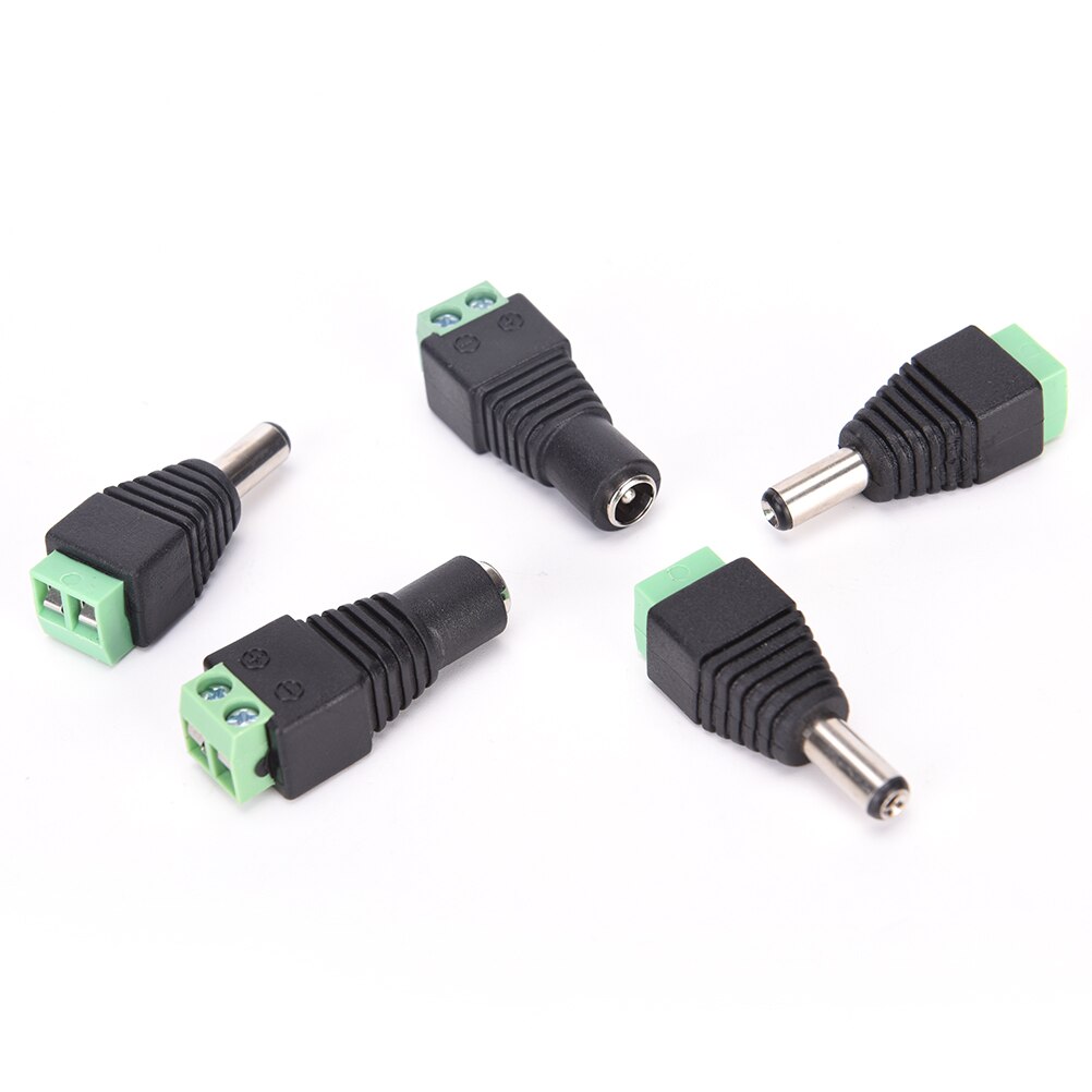 10pcs 2.1 X 5.5mm DC Power Plug Male Female Plug Jack Adapter Connector Plug For CCTV (5 Male+5 Female)