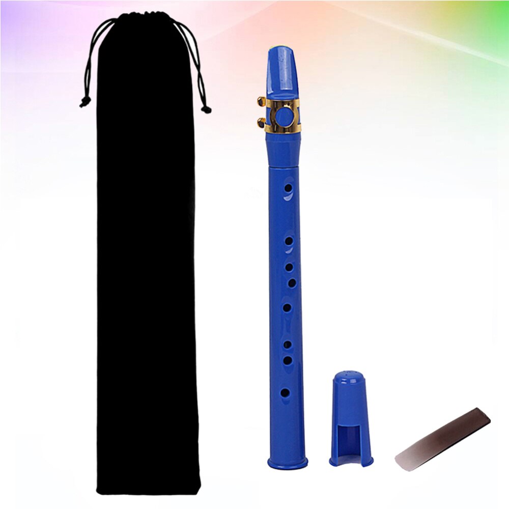 Pocket Sax Mini Portable Saxophone Little Saxophone with Carrying Bag Woodwind Instrument Musical Accessories (Blue)