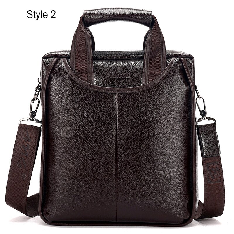 Leather Laptop Shoulder Bags Men Briefcase Messenger bolso hombre Crossbody Bags For Male Handbags Men's Briefcase XA621: Brown 02