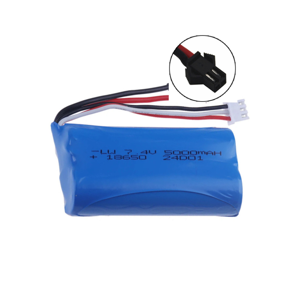 7.4V 1500/3000/3500/5000 mAh JST/T/SM Plug 18650 2S li-ion Battery for Wltoys 144001 12423 10428 12429 12401 RC Car Spare Parts: Burgundy