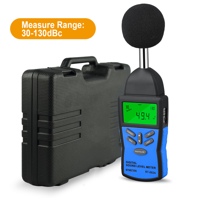 Digital Sound Level Meter，Noise Volume Measuring Instrument Decibel Monitoring Tester with 30-130dB Noise Audio Volume Test