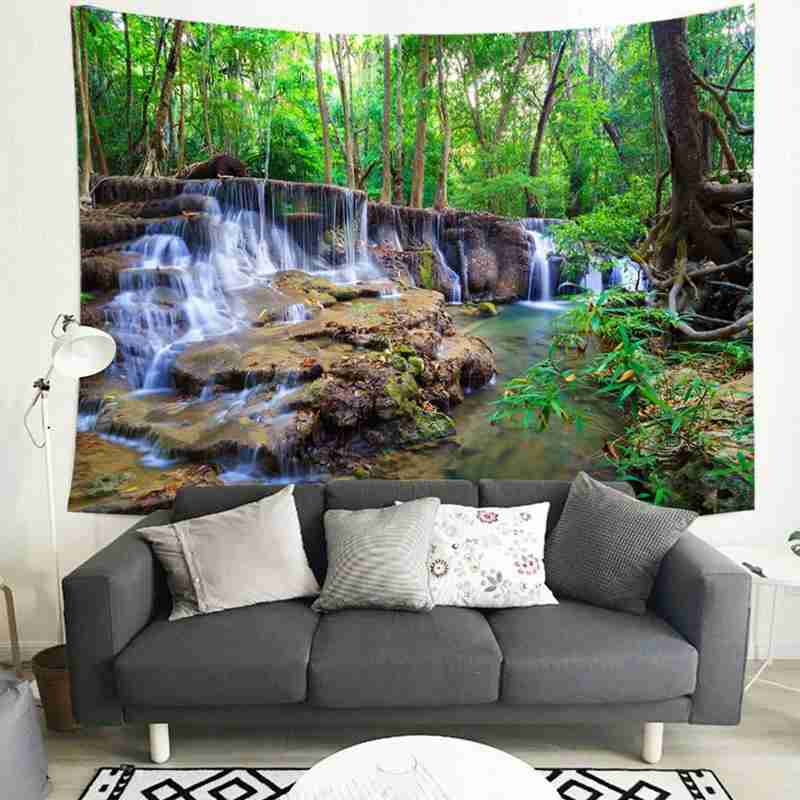 Foresta Pianta Paesaggio Arazzo Paesaggio Naturale Arazzo Mandala Coperte E plaid Parete hippy Indiano Della Boemia sospeso arredamento Copriletto C4T0