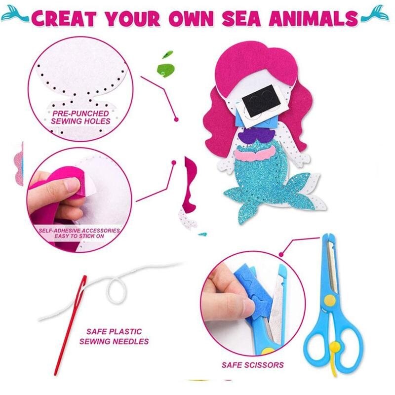 Costura DIY fieltro animales de peluche de juguete bosque animales Kit para manualidades criaturas del bosque para niños principiantes educativos de conjunto chica juguete de arte