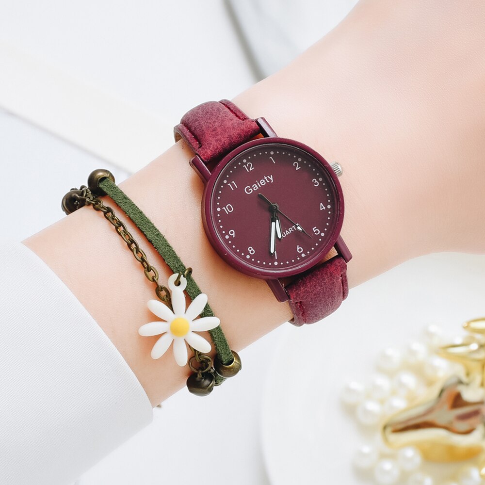 Mærke ur til kvinder enkle arabiske tal armbånd læder dame kjole kvarts ur ur til kvinder relogio feminino