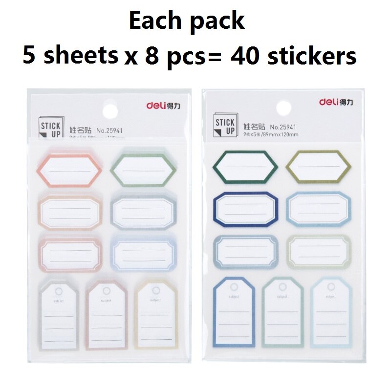 6Packs X 5 Vellen Student Naam Sticker Kleuterschool kinderen Cup Sticker Textbook Label Sticker Office Map Sticker 25940