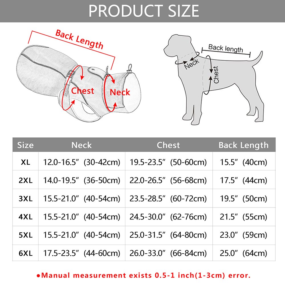 Winter Pet Jacket Warm Big Dog Coat Reflective Dog Clothes Adjustable Pets Outfit Clothing For Medium Large Dogs German Shepherd