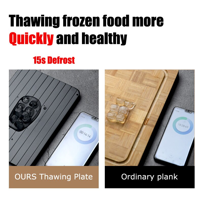 Hurtig optøning bakke tø mad kød tø frugt hurtig optøning skærebræt optøning plade bord bakke køkken gadget værktøj