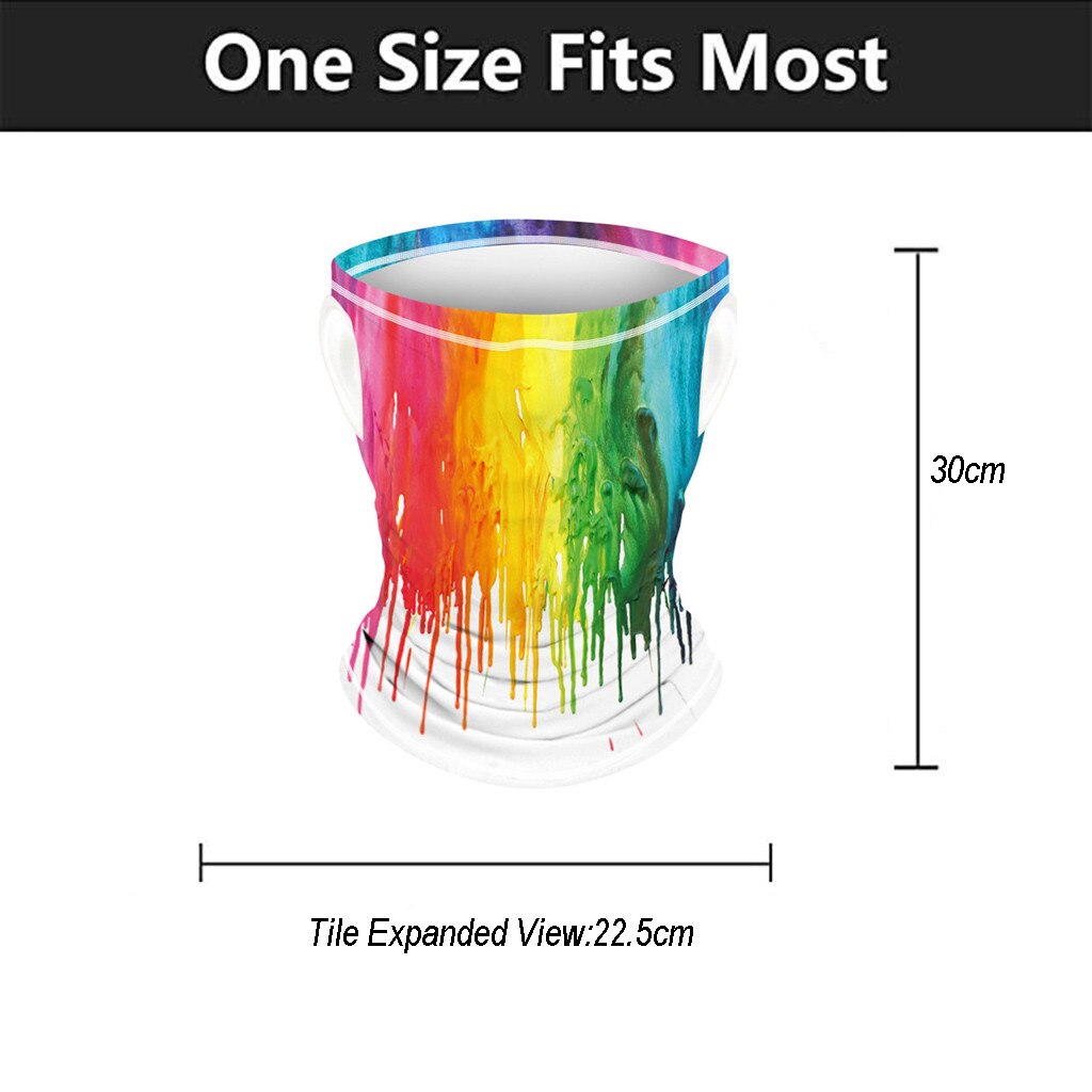 Unisex Washable Rave Bandana Children Outdoor Print Seamless Ear Mask Sports Scarf Neck Tube Dust Riding Mask Windproof Scarf