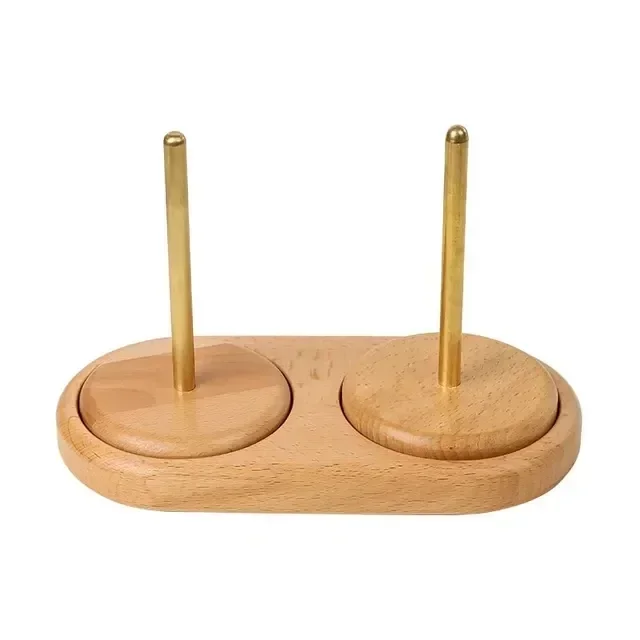 Wooden Yarn Holder Spinning Knitting Tools Beginner Crochet Accessories Stand Sewing Thread Spool Wool Ball Winder Stand Tool: Dark Khaki
