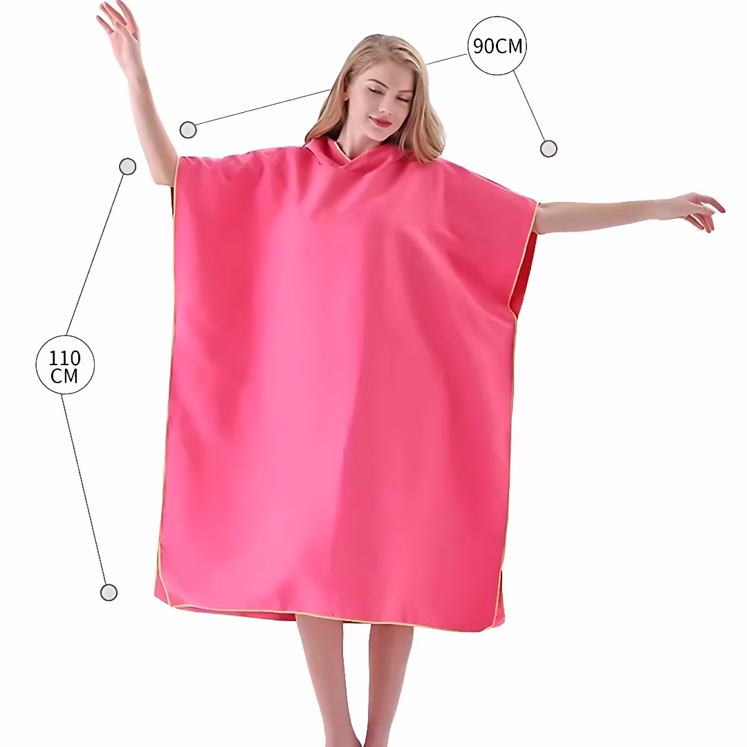 Surfen-Poncho, Wickeltuch, Kapuzenmantel, Mikrofaser, Stranddecke, Badetuch, Badehandtuch, Neoprenanzug, Strandponcho für Erwachsene