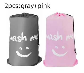 Nylon vasketøjspose rejseposer opbevaringsorganisator pose vaskemaskine vaskbar snavset tøj snørepose stor kapacitet: Gul