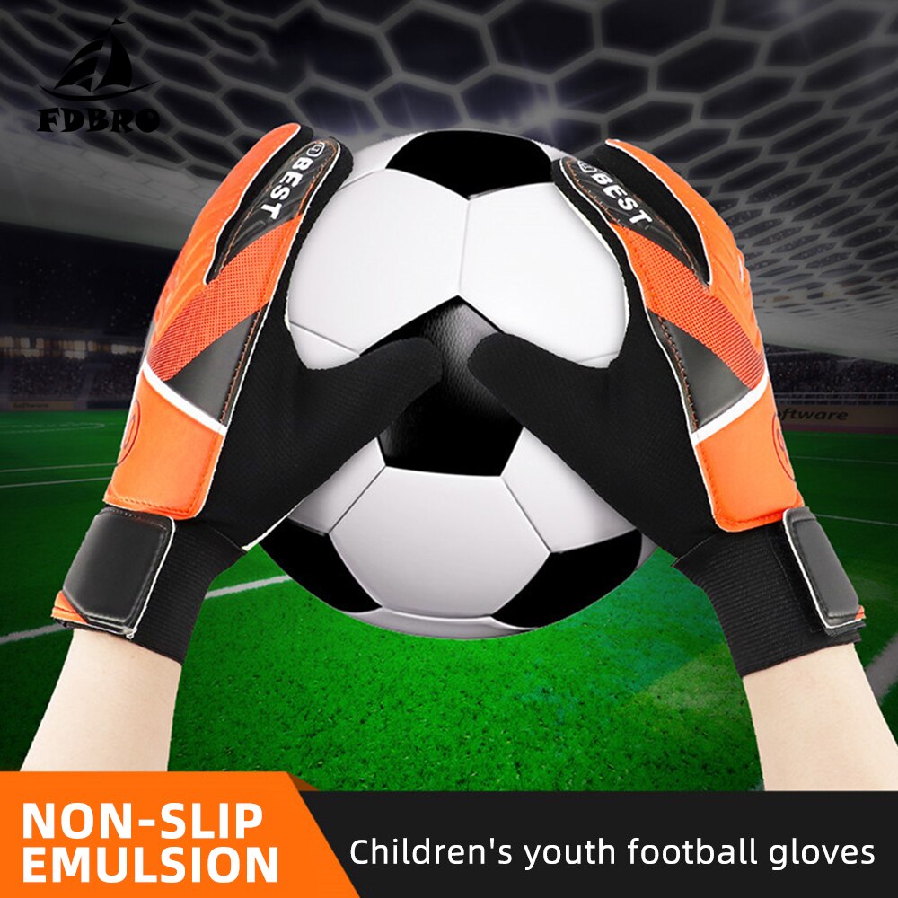 Fdbro 1 par fulde fingerhandsker børn teenagere anti slip hænder wrap til fodbold målmand skridsikker åndbar fodbold handsker