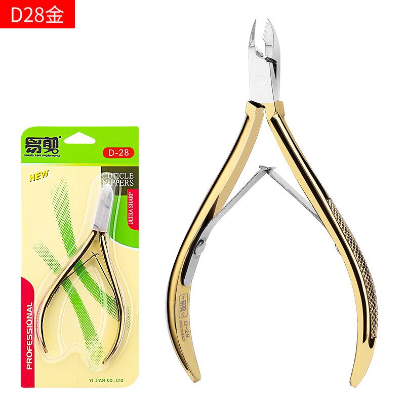 Produit authentique facile à couper 501d28 manucure Ultra forte cornée cuticule pince coupe-ongles ciseaux barbe manucure soins infirmiers T: Easy to cut D28 Gold