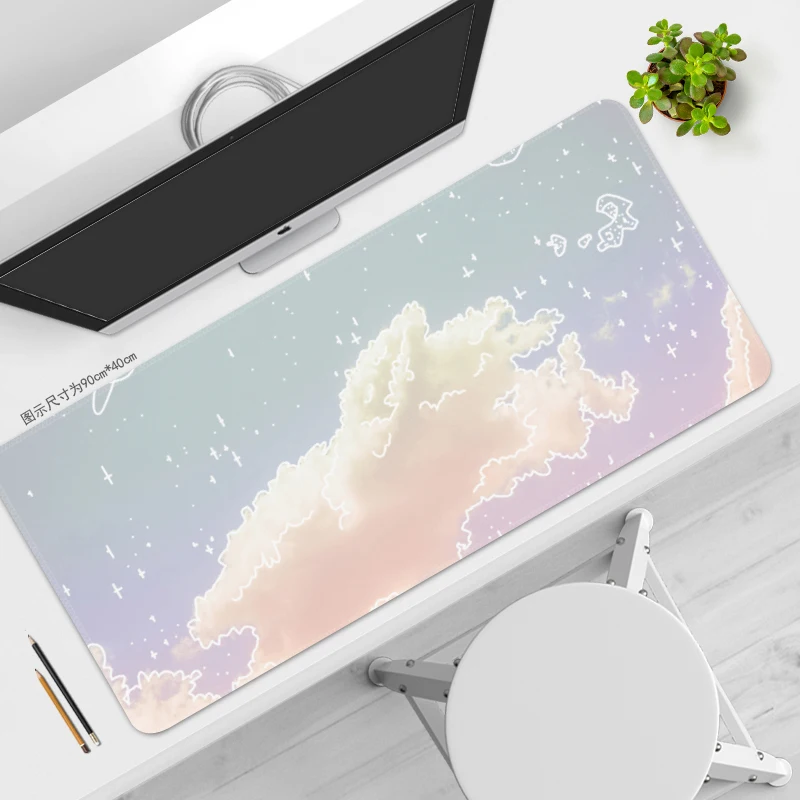 Pink Sky Cloth Mouse Pad Extra Large Cute Female Office Computer Deskmat Student Table Cushion Keyboard Rug Writing Desk Carpet